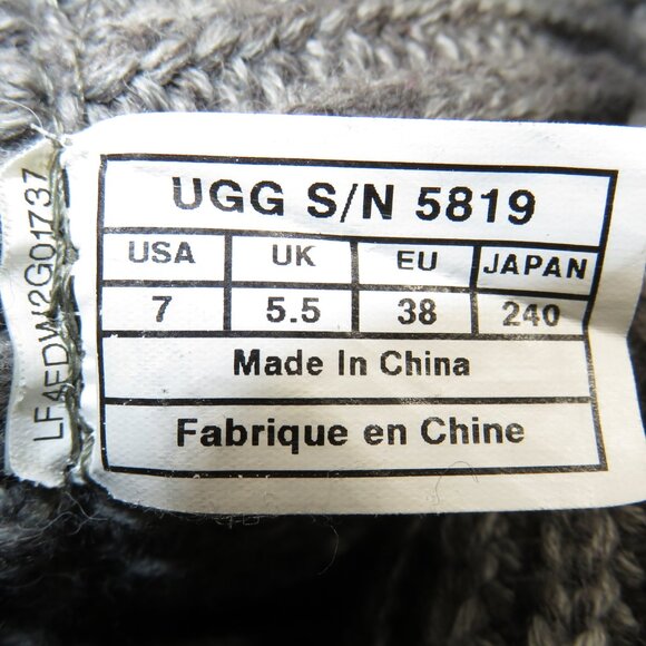 UGG Classic Cardy 5819 Knit Boots Gray Women's Size 7 - Picture 10 of 13
